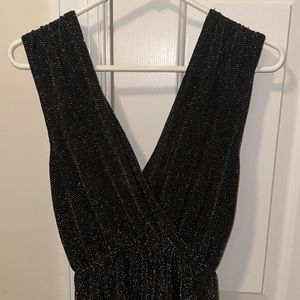 Charlotte Russe metallic deep plunge romper